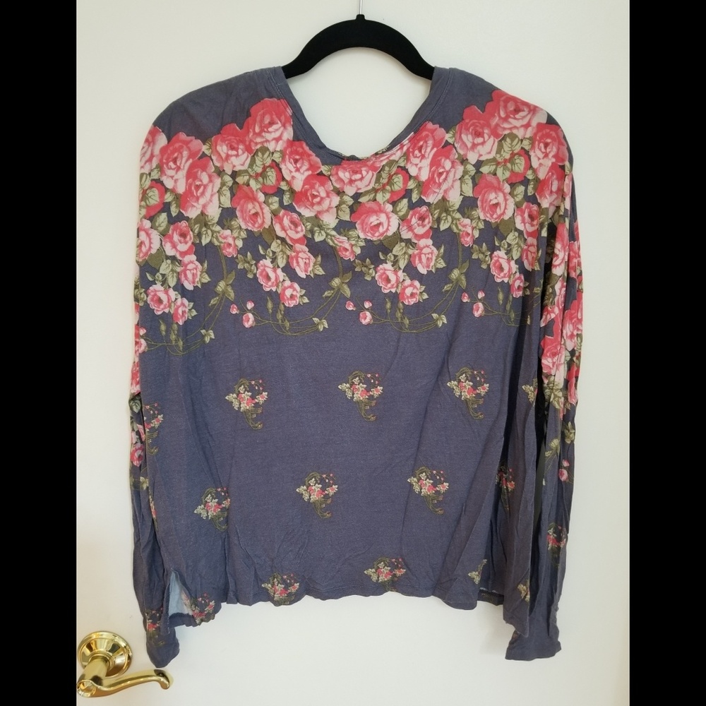 Floral Long Sleeve Free People Top - Picture 2 of 3